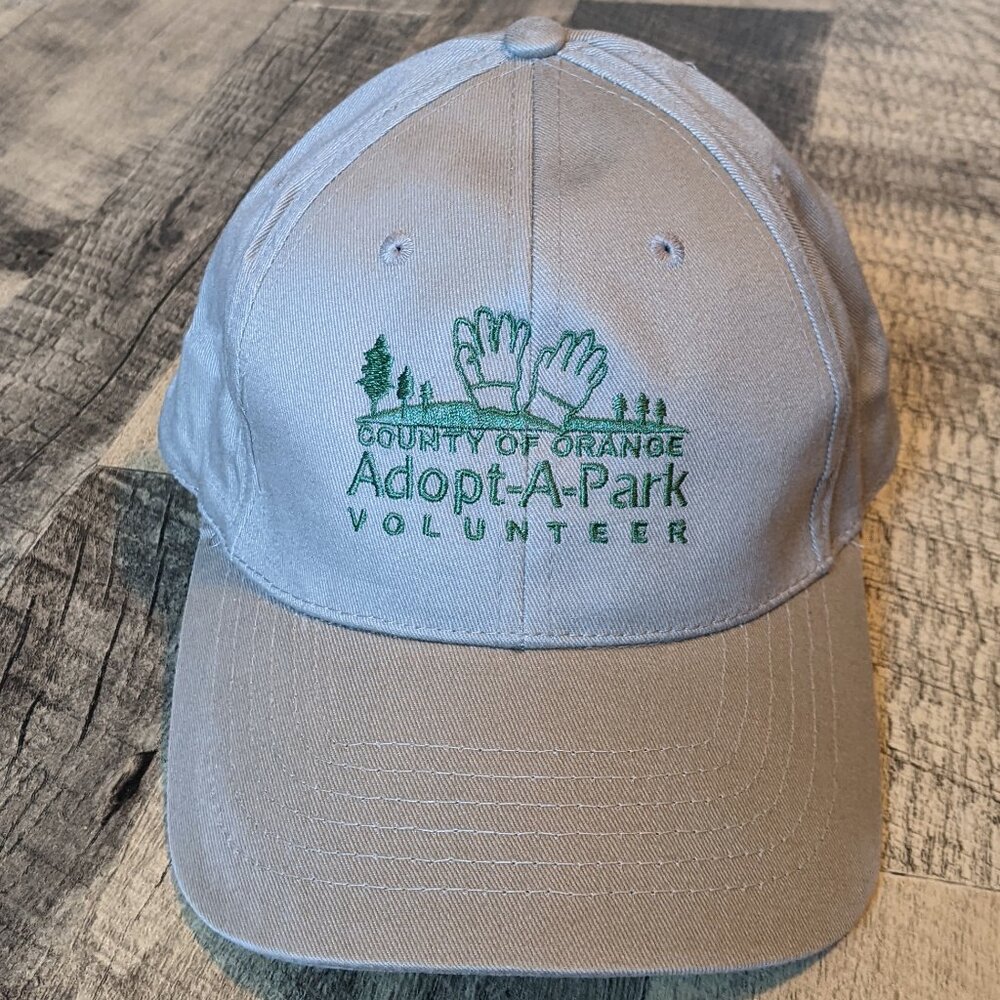 Orange County Adopt-A-Park Hat Volunteer Baseball Cap Beige Cotton